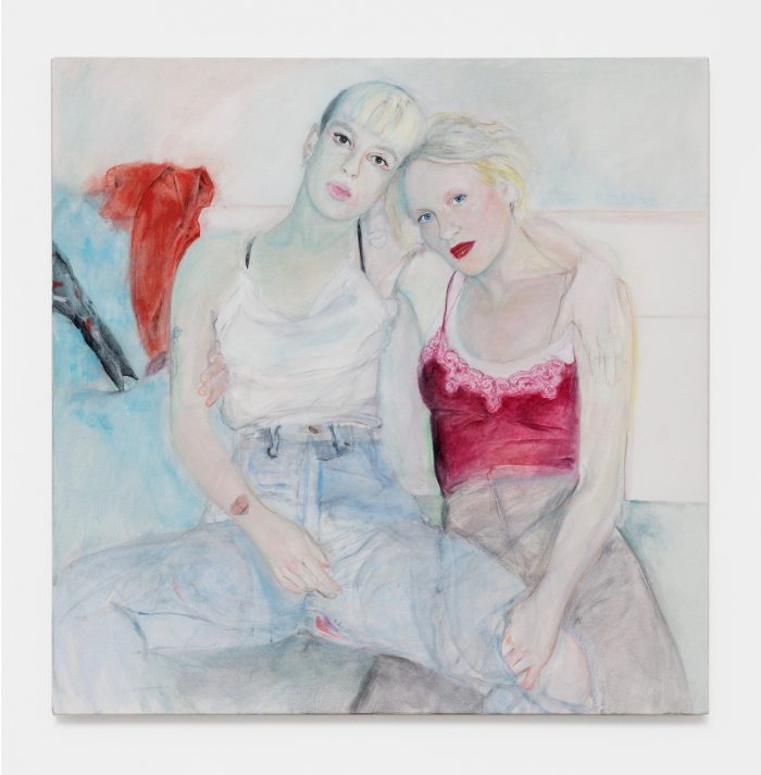 Dora & Karin, 2018, oil on canvas, 80 x 80 cm (31 ½ x 31 ½ inches)