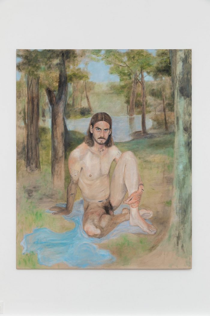 Oscar au bain, 2021, oil on canvas, 162 x 130 cm (63 ²⁵/₃₂ x 51 ³/₁₆ in.)